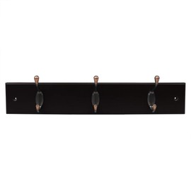 Home Basics Durable 3-Double-Hooks Wall Mounted Hanging Rack (Brown) | Place in Entry Way | Hanging in a Garage | Store Essentials Before You Leave The House
