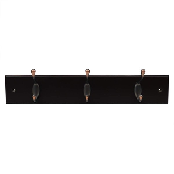 Home Basics Durable 3-Double-Hooks Wall Mounted Hanging Rack (Brown) |