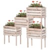 espidoo Wooden Multi-Tier Planter Box: Rustic 4-Piece Elevated Garden Bed