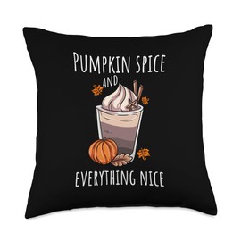 Pumpkin Spice Everything Nice Autumn Leaves Throw Pillow