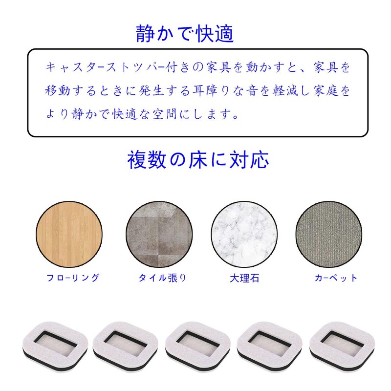 Caster Stopper, Anti-Scratch, Anti-Slip, Soundproofing Mat, Floor Protection, Caster Fixation,
