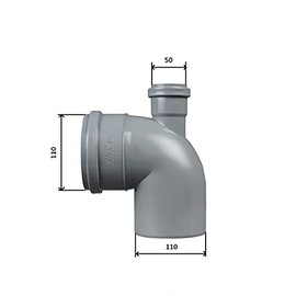 110 mm Soil Pipe Elbow Bend 90° with 50 mm Top Inlet, Sewer Waste Smart Spigot Fitting PVC