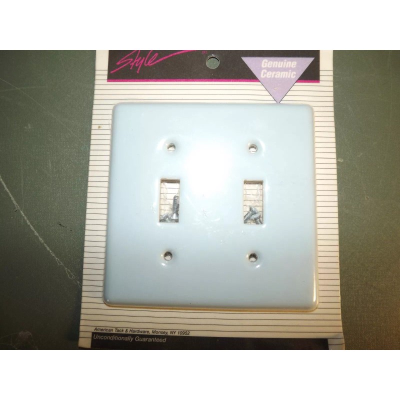 AmerTac Vintage American Tack & Hardwar Ceramic Double Switch Plate