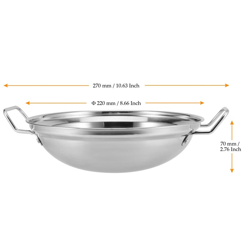 MUKCHAP 6 Pack 22cm Balti Serving Dishes, Indian Food Curry