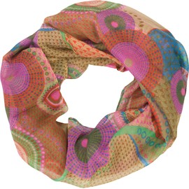 fashionchimp Women Loop Circle Pattern Psychedelic Print Tube Scarf Summer Scarf for Women, 17