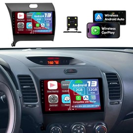 9 Inch CarPlay Android 13 Car Stereo with Android Auto,Slakerbe MP5 Player 2+32GB Car Radio Monitor with WiFi USB FM Backup Camera Compatible for Kia K3 2013 2014 2015 2016 2017 2018