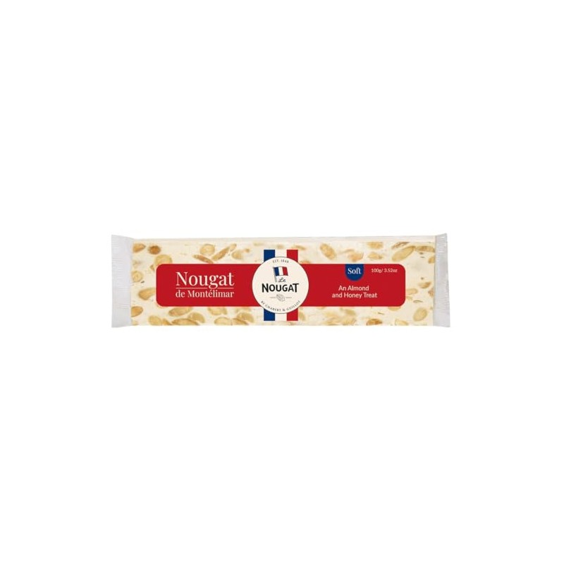 LeNougat Soft Montelimar Nougat (Almond & Honey) Bar, 3.52oz (1