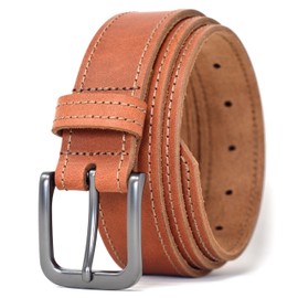 Ashford Ridge Made in England 35mm Full Leather Edge Stitched Belt - Tan 2XL