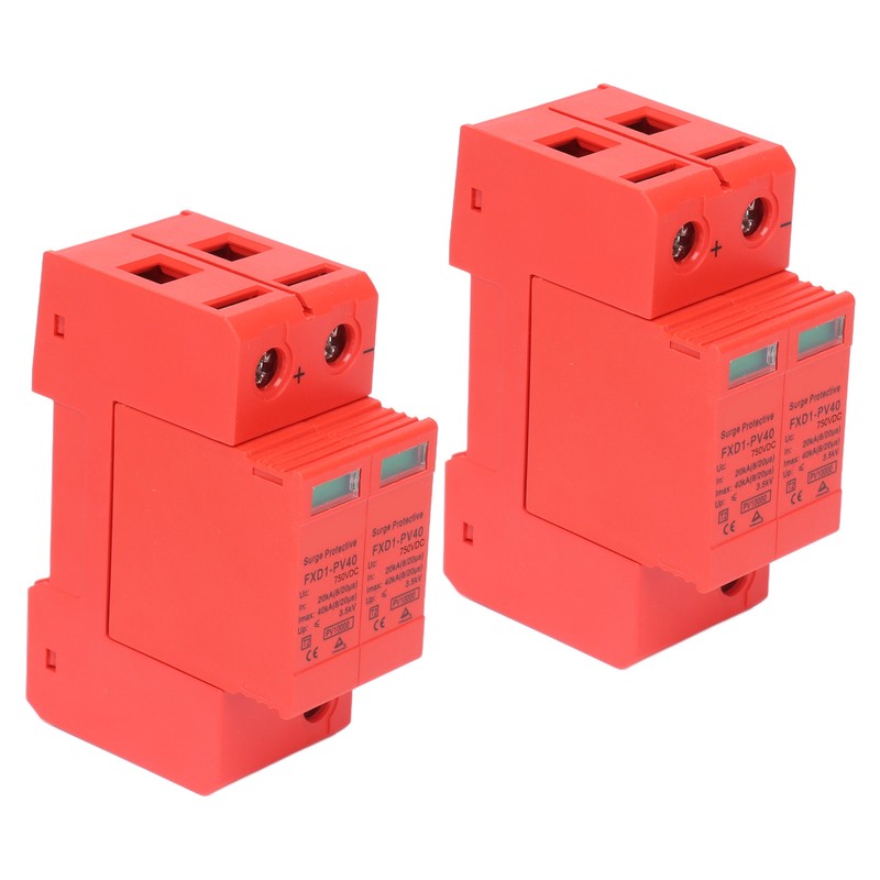 2Pcs Surge Protective Devices DC Photovoltaic Arrester 2P 40KA with