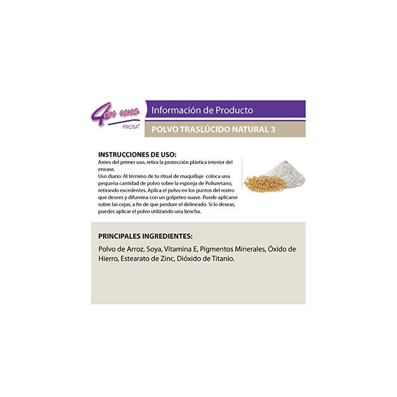 Prosa Polvo Traslucido de Arroz Natural 3, 2 Piezas |