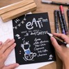 HMF 46452 Acrylic Table Stand Chalkboard with Wooden Base T-Stand