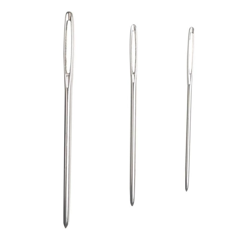 Hekisn Large-Eye Blunt Needles, Stainless Steel Yarn Knitting Needles, Sewing