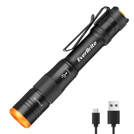 EverBrite Mini Pen Light, Rechargeable Pocket Pen Flashlight with USB C Cable, 4 Light Modes, 300 Lumens Small Flashlight with Clip for Inspection, Repair, Outdoors, Emergency, Black