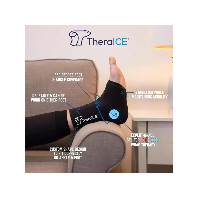 TheraICE 부종 및 발목용 스팩 랩 (남녀 공용) 냉찜질 지지
