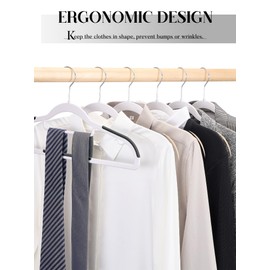 HOUSE DAY Quality Plastic Hangers 30 Pack, Non Slip Plastic Clothes Hangers White, Ultra Thin Hangers with 360° Swivel Hook, Heavy Duty Coat Hanger Space Saving, Ideal for Suits, Shirts, Pants