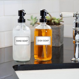 HVSWLY 32PCS Bathroom Labels for Organizing with DIY Blank Labels,Hand Soap Dispenser Label Stickers, Waterproof Oil Resistant Stickers for Soap Lotion Shampoo and Conditioner Bottles