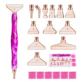 MJARTORIA 13 5D Diamond Painting Accessories Pen Set, Dot Painting with Thread Metal Replacement Pen Heads, Drill Pen for DIY Painting, Nail Art, Craft, Drawing, Drafting (20 Rose Gold)