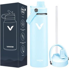 E T EASYTAO Termos para Agua con 2 Tapas, 32OZ Botella de Agua Negro
