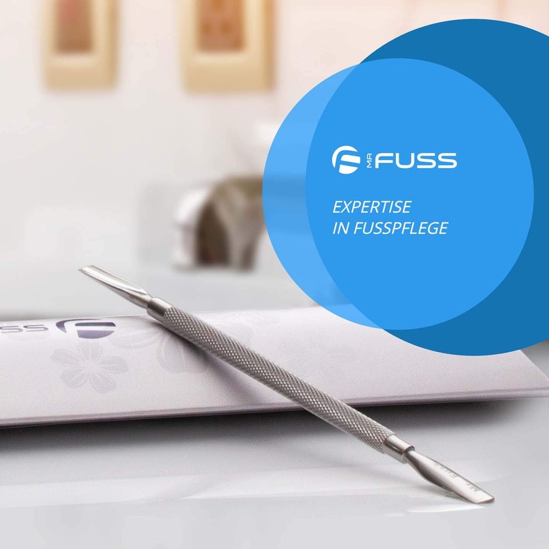 Mr. Fuss® Nagelhautschieber Edelstahl Doppelinstrument - Pro Cuticle Pusher -