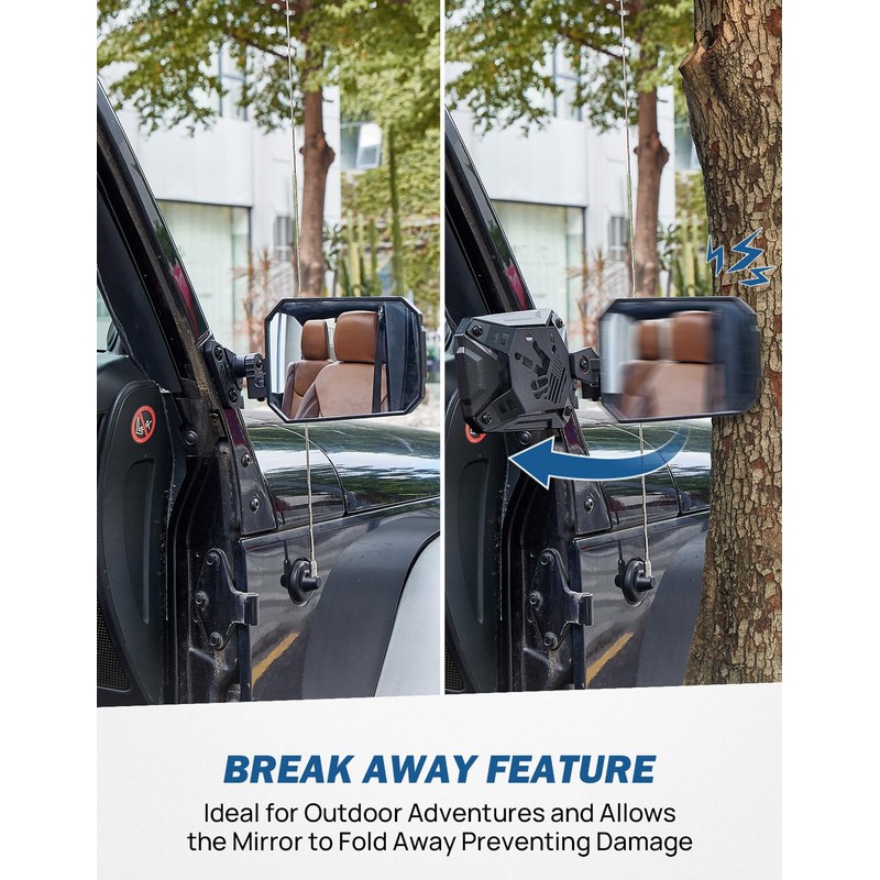 JOYTUTUS Mirrors Doors Off Doors On Compatible with Wrangler TJ