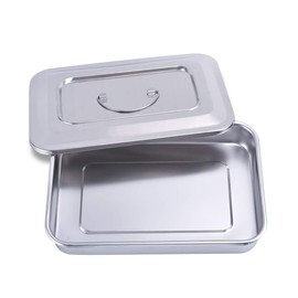 Bandejas quirúrgicas médicas de acero inoxidable para instrumentos dentales, organizador de bandejas de esterilización, cajas con tapa y mango de agar