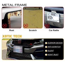 x xotic tech Silicone License Plate Frames, Front Back License Plate Bracket Holder, Rust Proof, Rattle Proof, Weather Proof Car Accessories(Gray, 2Packs)
