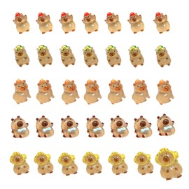 KFSCIP 35 Pack Resin Animals - Glow in The Dark Capybara Figurines, Cute Realistic Miniature Capybara Collectibles, Perfect for Home Decor, Party Favors, Educational Toys, and Unique Gifts