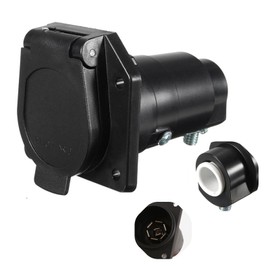 NEW SUN Conector redondo de 7 vías para remolque, 7 pines, conector de arnés de cableado de remolque