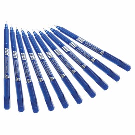 Fineliner Pens, BLUE, Pack of 10, Extra Fine Point (0.3mm), VAI-DTK Fine Line Pens, Fineliners for Draw Sketch Write Pens, iVAIDEX Black Ball Pen