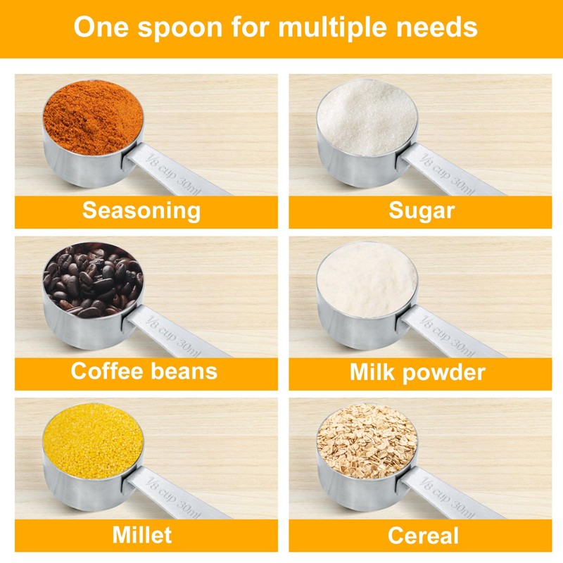 2 PCS Measuring Cup, Stainless Steel Coffee Small Measuring Scoop