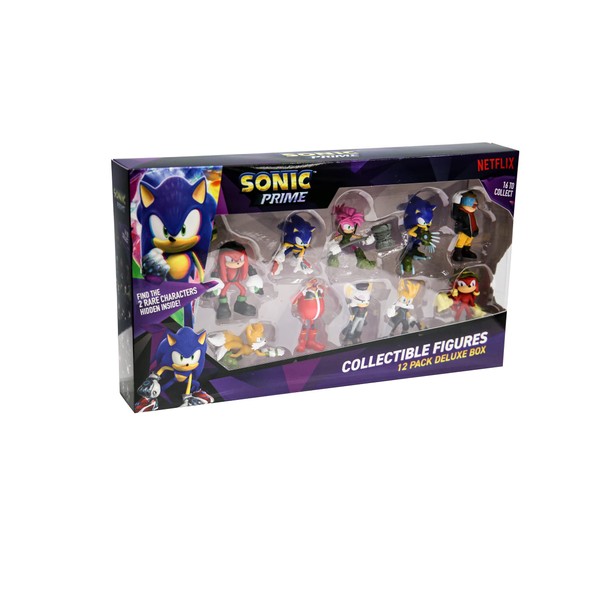 BANDAI Sonic Prime Collectable Figures 12 Pack Set 1 | 12 6.5cm Sonic The Hedgehog Models Based On The Sonic Prime Netflix TV Show | Sonic Toys Make Great Gaming Merchandise For Adults And Kids