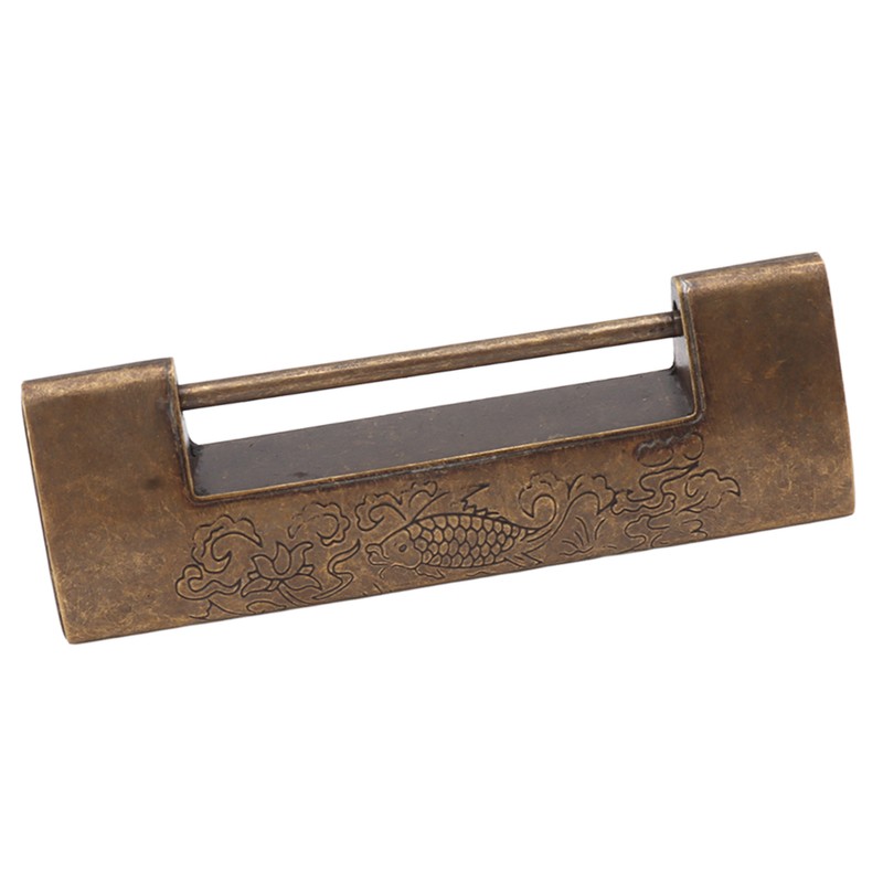 Antique Style Lock Spacing 5.9cm Auspicious Fish Lock Chinese Locks