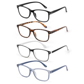 JOLISU 4 Pack Reading Glasses Men Women Spring Hinges Comfortable Glasses for Reading,1.50