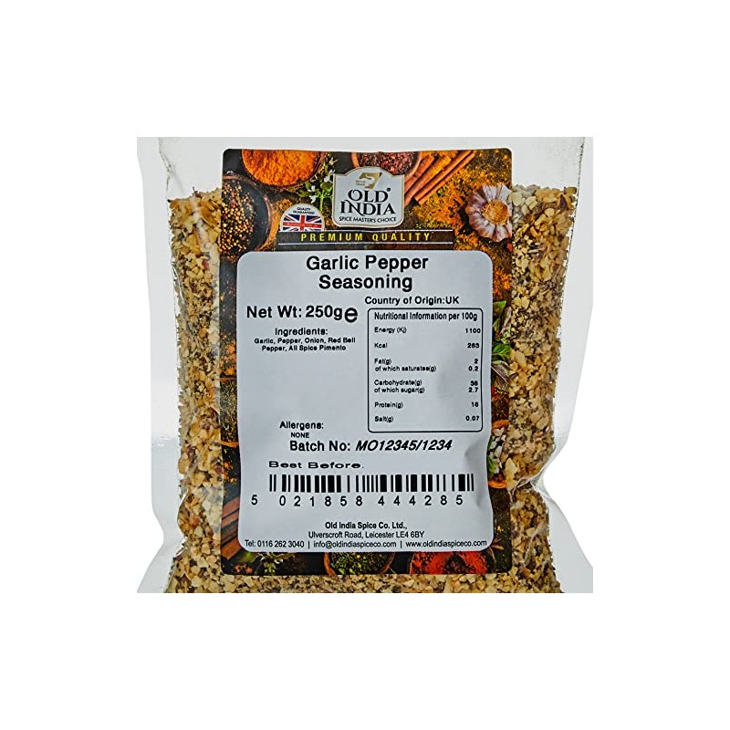 Old India Garlic Pepper Seasoning 250g