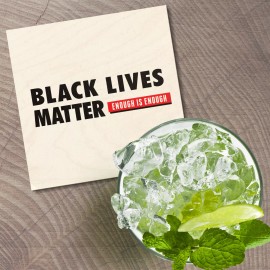 Unbranded Black Lives Matter Enough 4'' X 4'' Square Wooden Coaster