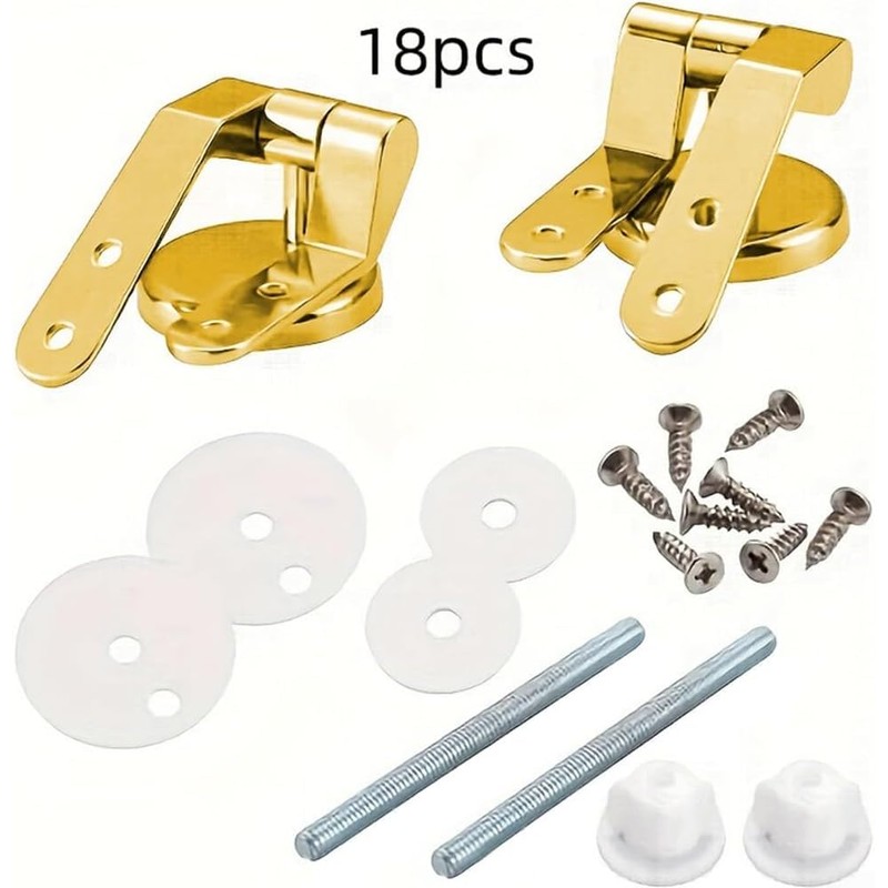Loszaral Toilet Seat Hinges Replacement, Gold Toilet Seat Hinges, Long