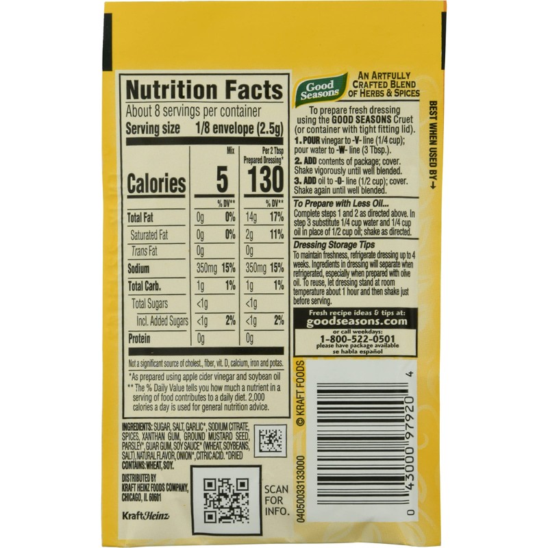 Good Seasons Salad Dressing & Recipe Mix, Garlic & Herb,