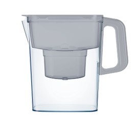AQUAPHOR Water Filter Jug Compact Grey, Space-saving, Lightweight Fridge door fit 2.4L Capacity 1 X Maxfor+ Filter Included Reduces Limescale Chlorine & Microplastics