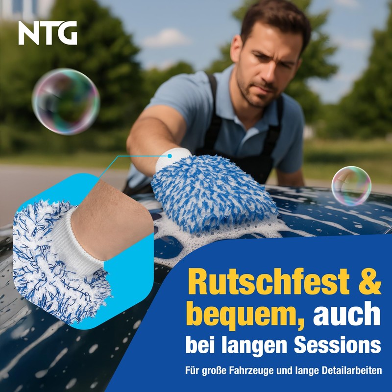 NTG Autowaschhandschuh Mikrofaser 25×18 cm – Ultraweich & extrem saugstark