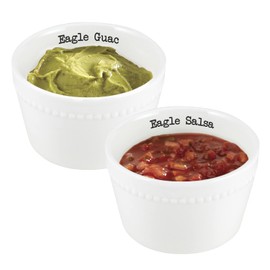 47th & Main Football Themed Ceramic Serveware, Salsa & Guacamole Bowls, Eagles