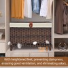 Honjourai Wicker Storage Basket with Lid,Rattan Shelf Basket with Removable