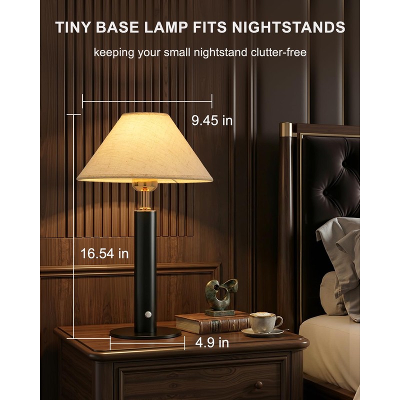 FRIDEKO Cordless Rechargeable Table Lamp Set of 2, Small Touch