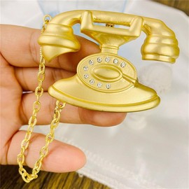 Telephone Brooch Pin Jewelry Vintage Alloy Rhinestone Brooch Accessories for Women Wedding Corsage Elegant Dress Accessories Jewelry Boutonniere Corsage for Hat Bag Suit Tie Gift Wedding Mother's Day