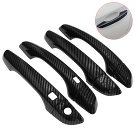 NewYall Carbon Fiber Exterior Door Handle Cover Trim with Keyless Holes for Hyundai Elantra 2017-2019 Front Rear Left Driver Right Passenger Side