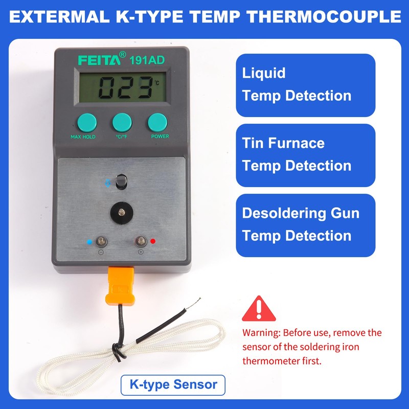 FEITA 191AD Soldering Tip Thermometer with AUTO & MAX Hold