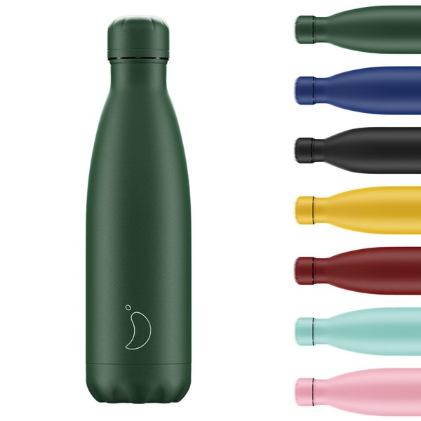 Chilly's Water Bottle - Stainless Steel and Reusable - Leak-Proof, Sweat-Free - Mat - All Green - 750 ml
