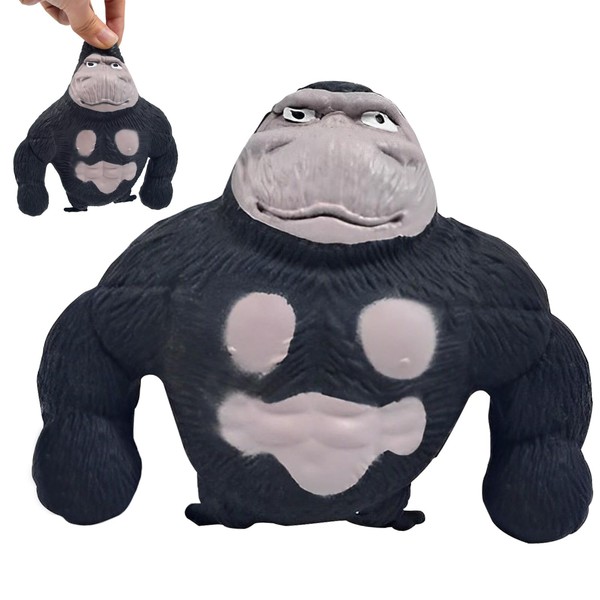 Black Stretchy Monkey Toy,12.5 x11.5cm Squishy Monkey Stress Toy,Stress Relief