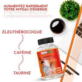 Healthy Fusion Energy Vital | Formula energizzante e anti-fatica efficace | Eleuterococco + Taurina + Caffeina | Stimolante 100% naturale | Migliora e potenzia le performance fisiche e mentali | 60u