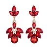 EleQueen Women's Gold Plated Red Rhinestone Crystal Marquise-cut Pear Shape