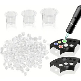 LUSIKEERTSILS Caps Retapas Para Tinta De Tatuar 3 Tamaños 600 PcsCon 2 Portavasos Para Pintar Tinta pigmentada